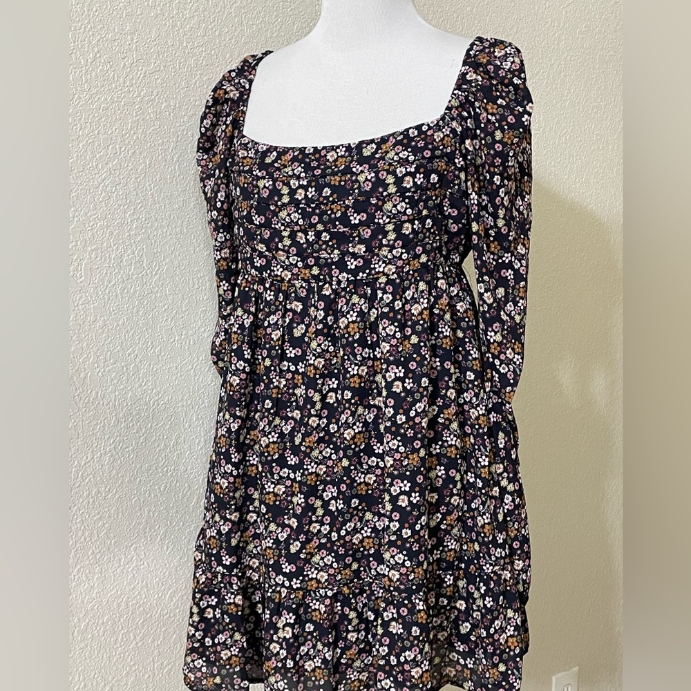 Francesca’s Dress Mi Ami Floral Sweetheart Mini Milkmaid Sz L - Picture 11 of 12